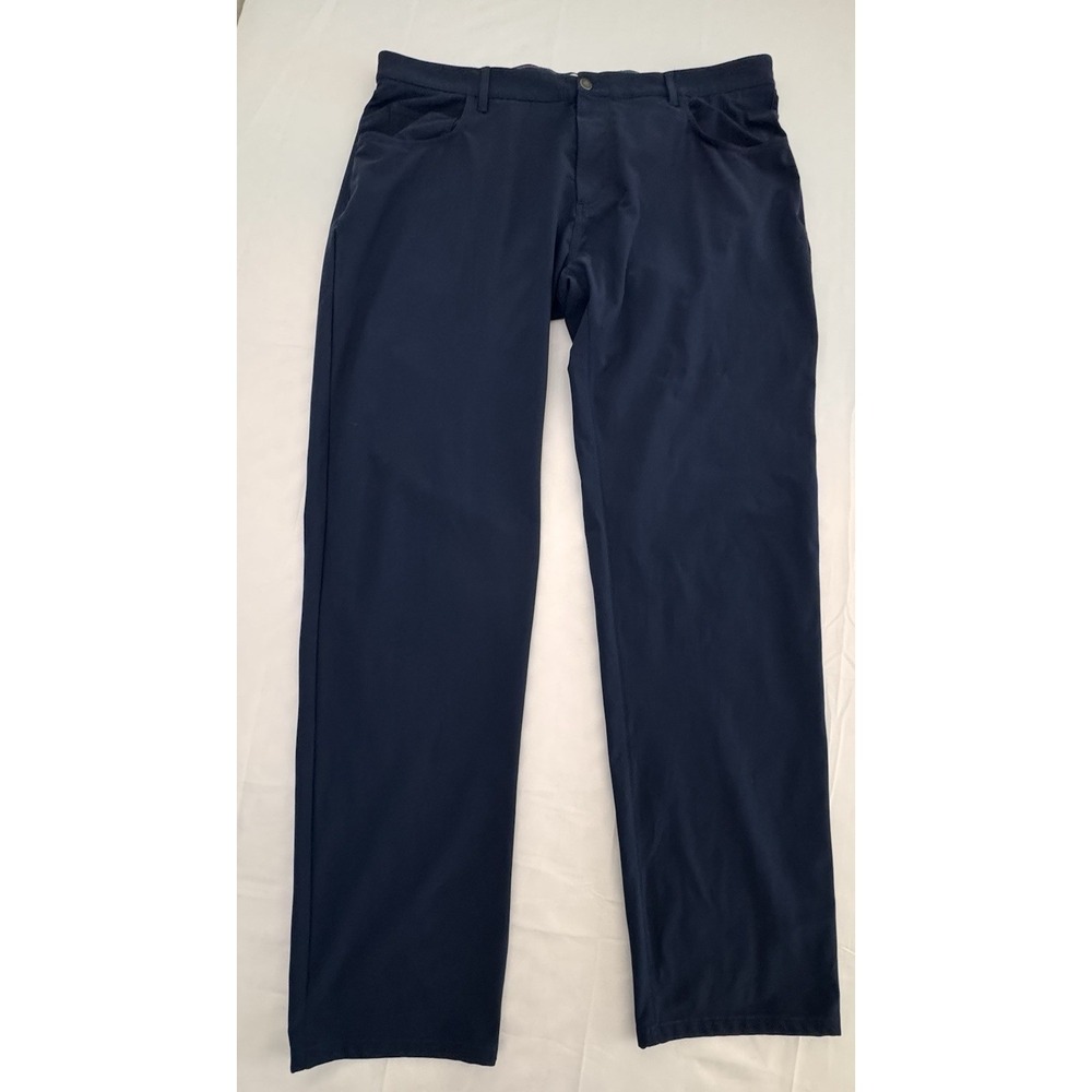 Henry Dean Pants Mens 41x36 (fits 42x31)  Blue Stretch Chino Slim Fit 5 Pocket